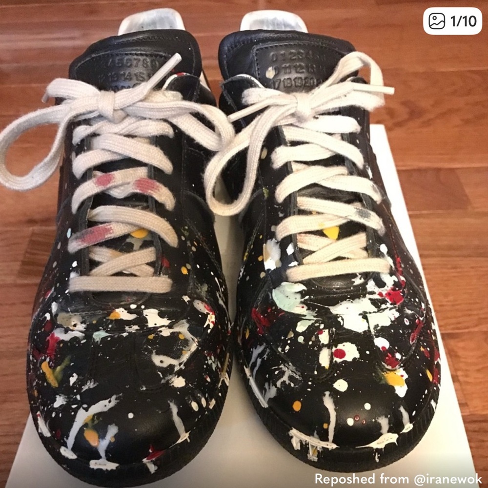 Margiela sneakers with Colorful Splatter Design
